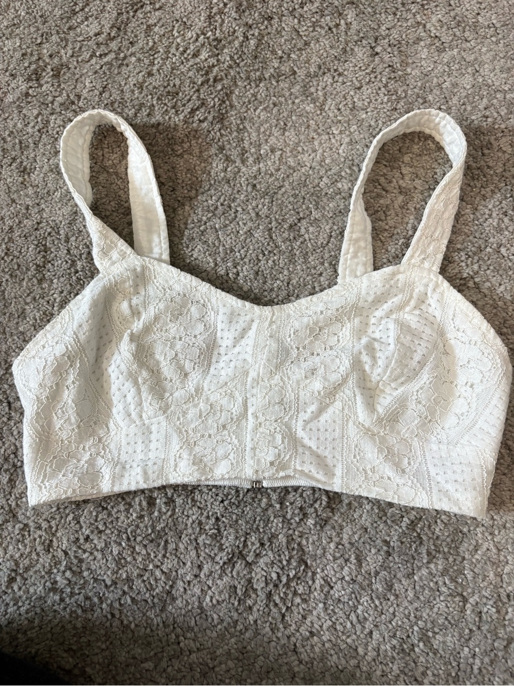 Forever 21 White Lace Cropped Bralette